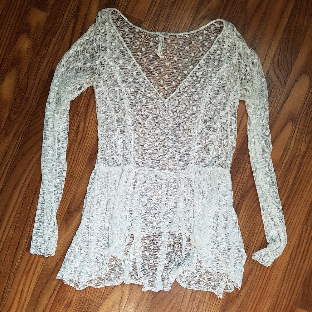 Free People sheer dotted top